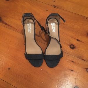 BRASH denim heels